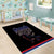 Serbia Area Rug with Wolf Head Graphic, Howling Wolf, and National Flag Stripes