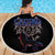 Serbia Beach Blanket with Wolf Head Graphic, Howling Wolf, and National Flag Stripes