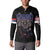 Serbia Button Sweatshirt with Wolf Head Graphic, Howling Wolf, and National Flag Stripes