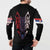Serbia Button Sweatshirt with Wolf Head Graphic, Howling Wolf, and National Flag Stripes