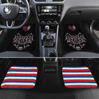 Serbia Car Mats with Wolf Head Graphic, Howling Wolf, and National Flag Stripes