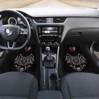 Serbia Car Mats with Wolf Head Graphic, Howling Wolf, and National Flag Stripes