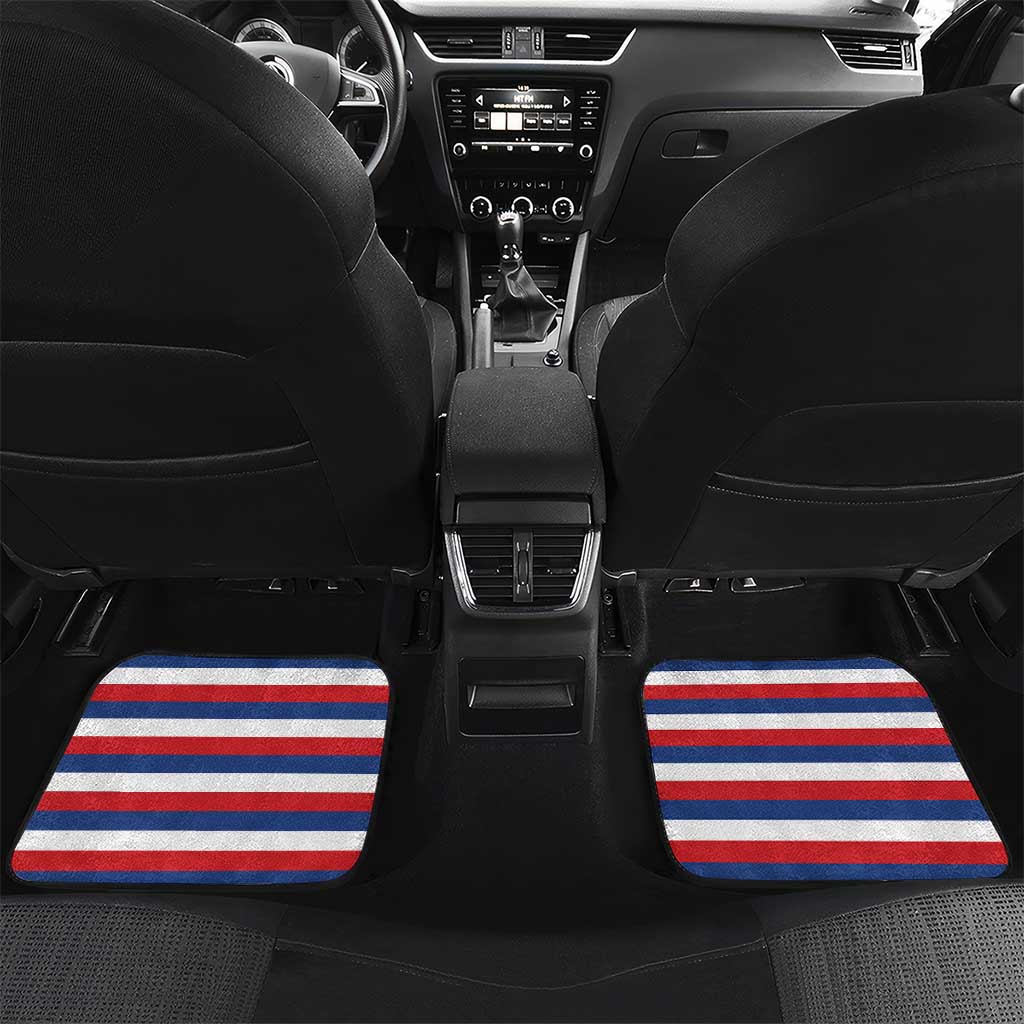 Serbia Car Mats with Wolf Head Graphic, Howling Wolf, and National Flag Stripes
