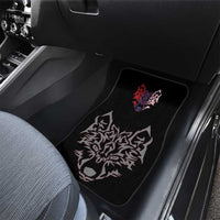 Serbia Car Mats with Wolf Head Graphic, Howling Wolf, and National Flag Stripes