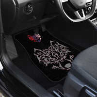Serbia Car Mats with Wolf Head Graphic, Howling Wolf, and National Flag Stripes