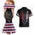 Serbia Couples Matching Mermaid Dress and Hawaiian Shirt with Wolf Head Graphic, Howling Wolf, and National Flag Stripes