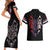 Serbia Couples Matching Short Sleeve Bodycon Dress and Hawaiian Shirt with Wolf Head Graphic, Howling Wolf, and National Flag Stripes