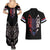 Serbia Couples Matching Summer Maxi Dress and Hawaiian Shirt with Wolf Head Graphic, Howling Wolf, and National Flag Stripes