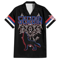 Serbia Family Matching Long Sleeve Bodycon Dress and Hawaiian Shirt with Wolf Head Graphic, Howling Wolf, and National Flag Stripes
