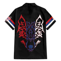 Serbia Family Matching Mermaid Dress and Hawaiian Shirt with Wolf Head Graphic, Howling Wolf, and National Flag Stripes