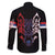 Serbia Family Matching Off The Shoulder Long Sleeve Dress and Hawaiian Shirt with Wolf Head Graphic, Howling Wolf, and National Flag Stripes