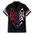 Serbia Family Matching Off Shoulder Short Dress and Hawaiian Shirt with Wolf Head Graphic, Howling Wolf, and National Flag Stripes