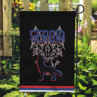 Serbia Garden Flag with Wolf Head Graphic, Howling Wolf, and National Flag Stripes