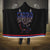 Serbia Hooded Blanket with Wolf Head Graphic, Howling Wolf, and National Flag Stripes