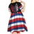 Serbia Kid Short Sleeve Dress with Wolf Head Graphic, Howling Wolf, and National Flag Stripes
