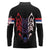 Serbia Long Sleeve Polo Shirt with Wolf Head Graphic, Howling Wolf, and National Flag Stripes
