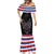Serbia Mermaid Dress with Wolf Head Graphic, Howling Wolf, and National Flag Stripes