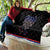 Serbia Quilt with Wolf Head Graphic, Howling Wolf, and National Flag Stripes