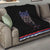 Serbia Quilt with Wolf Head Graphic, Howling Wolf, and National Flag Stripes