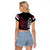 Serbia Raglan Cropped T Shirt with Wolf Head Graphic, Howling Wolf, and National Flag Stripes