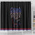Serbia Shower Curtain with Wolf Head Graphic, Howling Wolf, and National Flag Stripes
