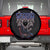 Serbia Spare Tire Cover with Wolf Head Graphic, Howling Wolf, and National Flag Stripes