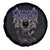 Serbia Spare Tire Cover with Wolf Head Graphic, Howling Wolf, and National Flag Stripes