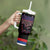 Serbia Tumbler With Handle with Wolf Head Graphic, Howling Wolf, and National Flag Stripes