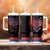 Serbia Tumbler With Handle with Wolf Head Graphic, Howling Wolf, and National Flag Stripes