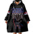 Serbia Wearable Blanket Hoodie with Wolf Head Graphic, Howling Wolf, and National Flag Stripes