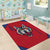 Serbia Area Rug with Balkan Gray Wolf, Claw Marks, and Flag Sleeve Design