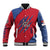 Serbia Baseball Jacket with Balkan Gray Wolf, Claw Marks, and Flag Sleeve Design