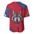 Serbia Baseball Jersey with Balkan Gray Wolf, Claw Marks, and Flag Sleeve Design