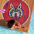 Serbia Beach Blanket with Balkan Gray Wolf, Claw Marks, and Flag Sleeve Design