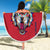 Serbia Beach Blanket with Balkan Gray Wolf, Claw Marks, and Flag Sleeve Design