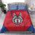 Serbia Bedding Set with Balkan Gray Wolf, Claw Marks, and Flag Sleeve Design