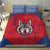 Serbia Bedding Set with Balkan Gray Wolf, Claw Marks, and Flag Sleeve Design