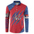 Serbia Button Sweatshirt with Balkan Gray Wolf, Claw Marks, and Flag Sleeve Design