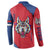 Serbia Button Sweatshirt with Balkan Gray Wolf, Claw Marks, and Flag Sleeve Design