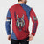 Serbia Button Sweatshirt with Balkan Gray Wolf, Claw Marks, and Flag Sleeve Design
