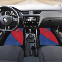 Serbia Car Mats with Balkan Gray Wolf, Claw Marks, and Flag Sleeve Design