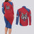 Serbia Couples Matching Long Sleeve Bodycon Dress and Long Sleeve Button Shirt with Balkan Gray Wolf, Claw Marks, and Flag Sleeve Design