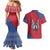 Serbia Couples Matching Mermaid Dress and Hawaiian Shirt with Balkan Gray Wolf, Claw Marks, and Flag Sleeve Design