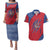Serbia Couples Matching Puletasi and Hawaiian Shirt with Balkan Gray Wolf, Claw Marks, and Flag Sleeve Design