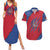 Serbia Couples Matching Summer Maxi Dress and Hawaiian Shirt with Balkan Gray Wolf, Claw Marks, and Flag Sleeve Design