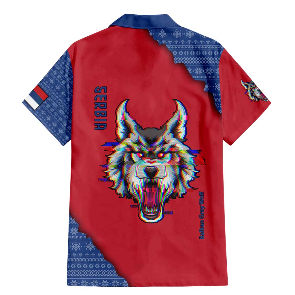 Serbia Family Matching Mermaid Dress and Hawaiian Shirt with Balkan Gray Wolf, Claw Marks, and Flag Sleeve Design