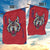 Serbia Garden Flag with Balkan Gray Wolf, Claw Marks, and Flag Sleeve Design