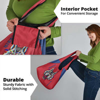 Serbia Grocery Bag with Balkan Gray Wolf, Claw Marks, and Flag Sleeve Design