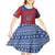 Serbia Kid Short Sleeve Dress with Balkan Gray Wolf, Claw Marks, and Flag Sleeve Design