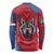Serbia Long Sleeve Shirt with Balkan Gray Wolf, Claw Marks, and Flag Sleeve Design